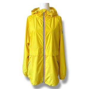 Saki Sport Sunshine Yellow Rain Jacket Water-Resistant Hooded Size XL